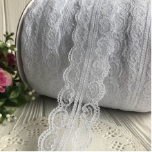 Мереживо завиток, 4,5 см, біле (не стрейчеве), метр