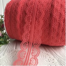 Мереживо завиток, 4,5 см, коралове (не стрейчеве)