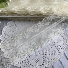 Мереживо павутинка, 4 см, молочний