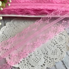 Мереживо павутинка, 4 см, яскраво-рожевий