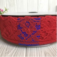 Мереживо трояндочка, 6 см, червоний, метр