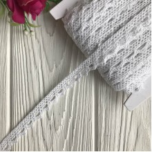 Мереживо в'язане (D03401), біле, 11 мм, метр