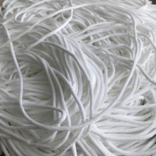 Гума кругла еластична для мед масок, 2,5 мм, білий, метр