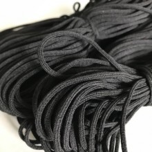 Гума кругла еластична для мед масок, 2,5 мм, чорний, метр