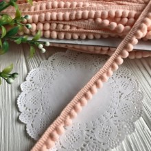 Тесьма помпончики, 0,5 см, персиковий, метр