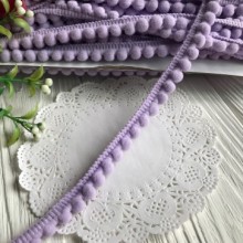 Тесьма помпончики, 0,5 см, лавандовий, метр