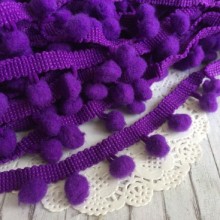 Тесьма помпончики, 1 мм, темно-фіолетовий, за 1 м