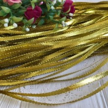 Тесьма парча плоска (широка), 5 мм, золото, метр