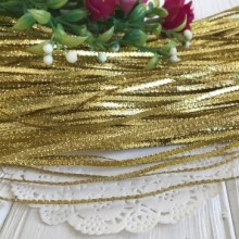 Тесьма парча плоска (тонка), 2 мм, золото, метр