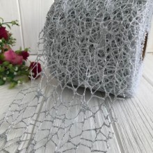 Сітка декоративна новорічна, 12 см, срібло