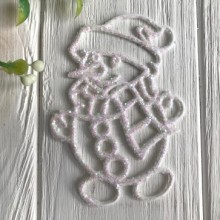 Сніговик, 10х7 см, білий з перламутром, 1 шт.