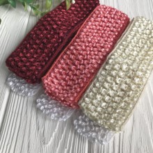 Пов'язка (тонка в'язка), 4 см, Мікс (бордовий-молочний-корал), упаковка 12 шт.