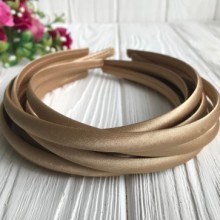 Обруч пластиковий в атласі, 1 см, золото, шт.