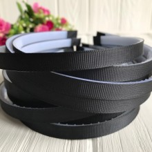 Обруч пластиковий у репсі, 1 см, чорний, 1 шт.