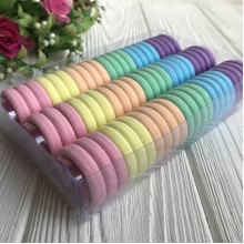 Набір резинок велюрчик, 3 см, рожево-персиково-ліловий, упаковка 66 шт.