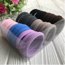 Набір резинок велюрчик, 4 см, бузково-бежево-коричневий, упаковка 30 шт.