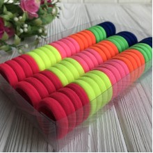 Набір резинок велюрчик, 3 см, синьо-жовто-зелений, упаковка 66 шт.