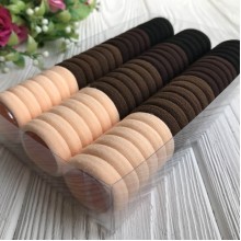 Набір резинок велюрчик, 3 см, молочно-коричневі, упаковка 66 шт.