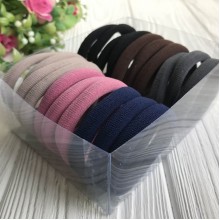 Набір резинок велюрчик, 5 см, пудрово-сіро-коричневий, упаковка 20 шт.