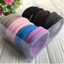 Набір резинок велюрчик, 5 см, бузково-бежево-коричневий, упаковка 20 шт.