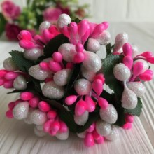 Гілочка Wow, білий перламурт з яскраво-рожевим