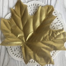Листок клена без ніжки (середній), 11,5 х9 см, золото, шт.