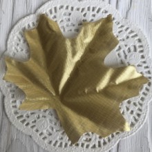 Листок клена без ніжки (маленький), 10х8 см, золото, шт.