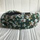 Обруч чалма шифон в цветочек, 4 см, темно-зеленый, шт.