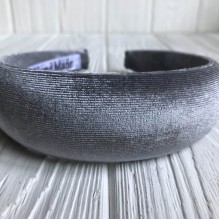 Обруч велюр, 4 см, сірий, шт.