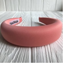 Обруч об'ємний кріп однотонний, 4 см, лососевий, шт.