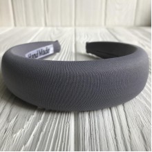 Обруч об'ємний кріп однотонний, 4 см, сірий, шт.