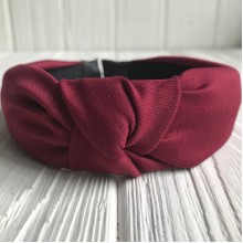 Обруч креп чалма однотонний, 4,5 см, бургунді, шт.