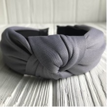 Обруч креп чалма однотонний, 4,5 см, сірий, шт.