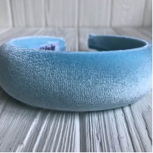 Обруч велюр, 4 см, блакитний, шт.