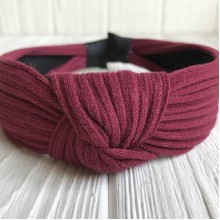 Обруч чалма мустанг трикотаж, 3 см, бордовий, шт.