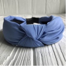 Обруч чалма тканинний однотонний, 4 см, небесно-блакитний, шт.