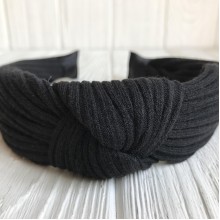 Обруч чалма мустанг трикотаж, 3 см, чорний, шт.