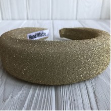Обруч люрекс об'ємний, 4 см, золотий, шт.