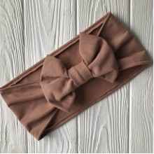 Пов'язка широка із бантом, 11 см, бежево-пудровий, шт.