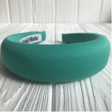 Обруч об'ємний кріп однотонний, 4 см, смарагдовий, шт.