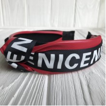 Обруч чалма з екошкіри (Nice широка), 4 см, червоний, шт.