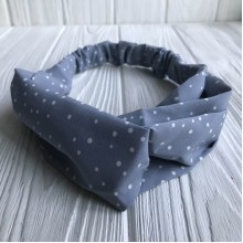 Пов'язка-плетіння в маленьку точку, 25 см, сірий, шт.