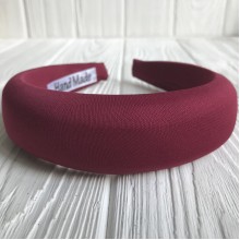 Обруч об'ємний кріп однотонний, 4 см, бургунді, шт.