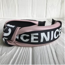 Обруч чалма з екошкіри (Nice широка), 4 см, пудровий, шт.