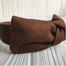 Обруч замшевий бант, 2,5 см, шоколадний, шт.