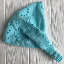 Пов'язка-косинка прошва однотонна, 24 см, світло-бірюзова, шт.