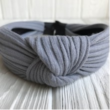 Обруч чалма мустанг трикотаж, 3 см, сірий, шт.