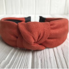 Обруч чалма замшевий, 3 см, цегляний, шт.