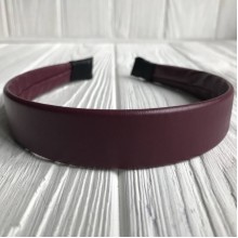 Обруч із екошкіри, 2,5 см, вишневий, шт.