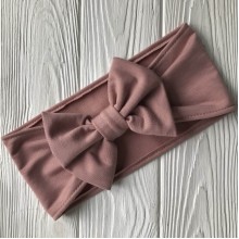 Пов'язка широка із бантом, 11 см, пудровий, шт.